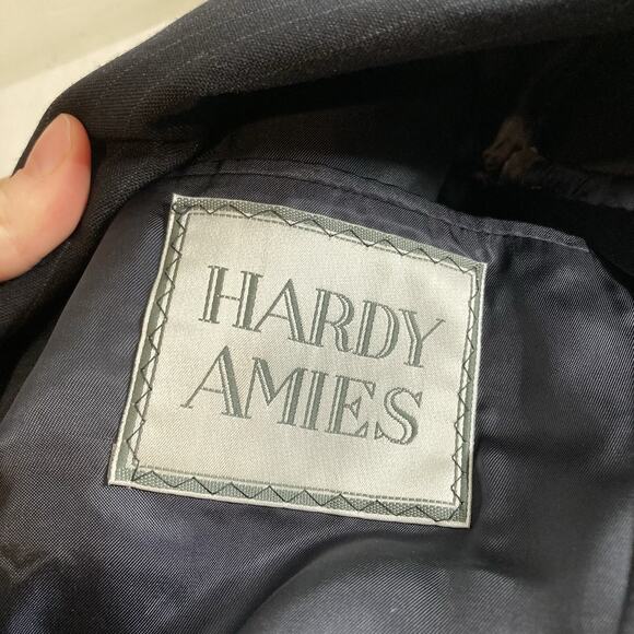 Hardy Amies Men's Navy Pinstripe Wool Blazer Size 36R Old Money Classic Preppy - Picture 6 of 13